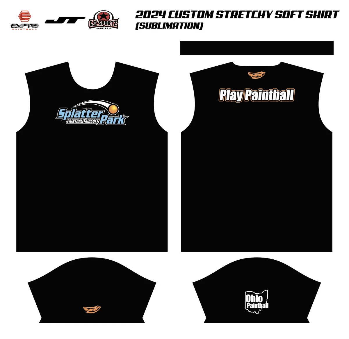 Splatterpark X Jt Paintball Collaboration Stretchy Soft T-Shirt - Black - Play Paintball 1