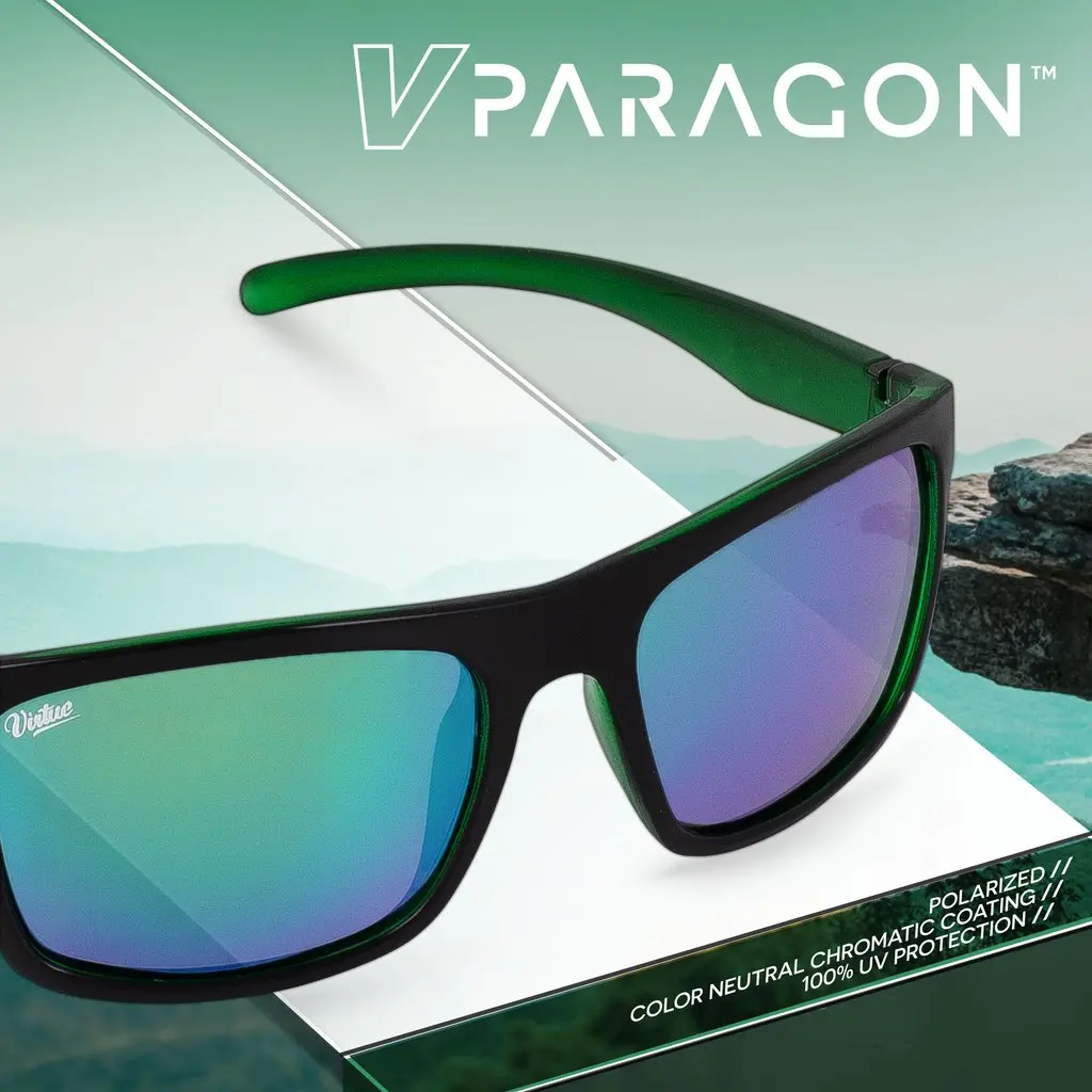 Virtue V-Paragon Polarized Sunglasses - Polished Emerald Black 1