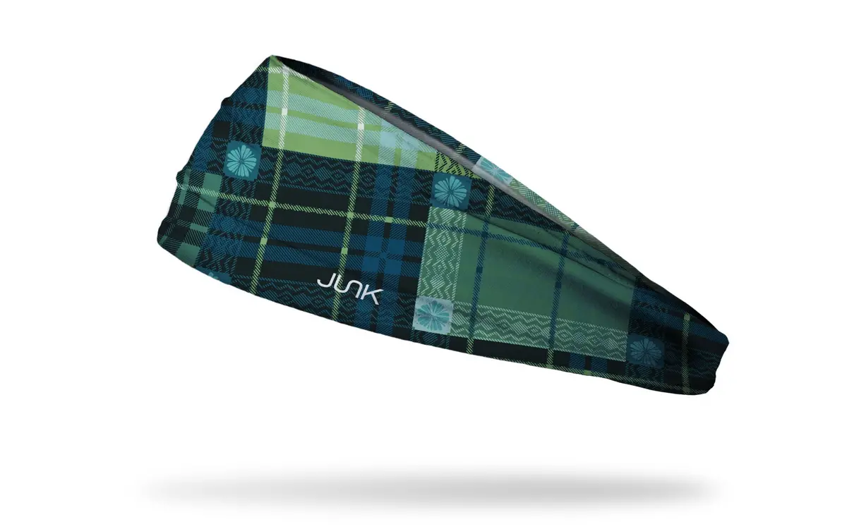 Teal Tartan Big Bang Lite Headband 1