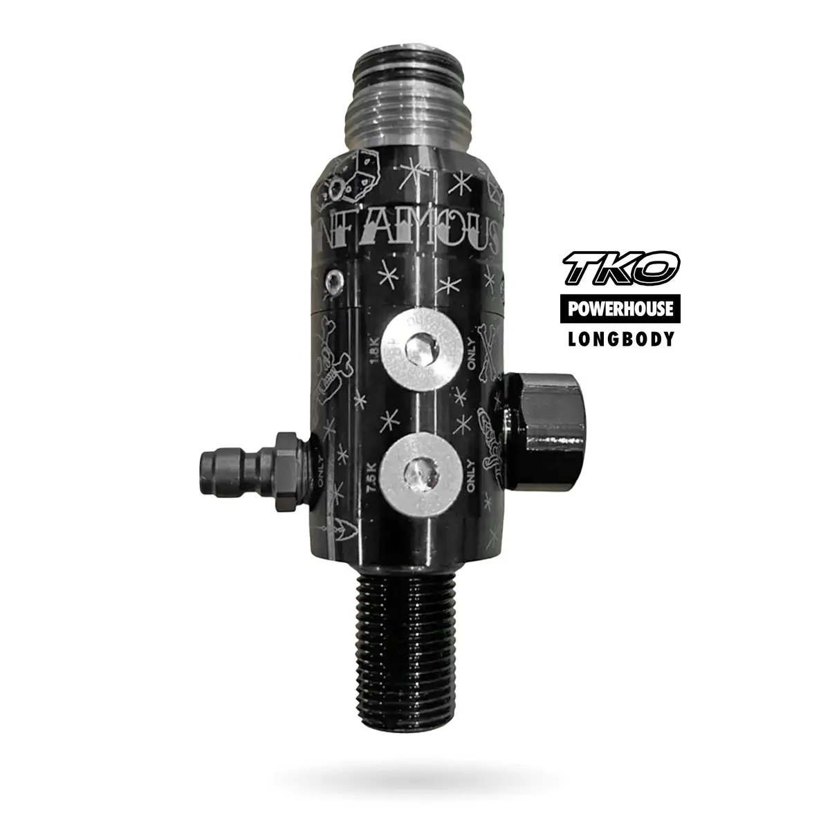 Powerhouse Tko "Longbody" Tank Regulator - Tattoo W/Titanium Cartridge 1
