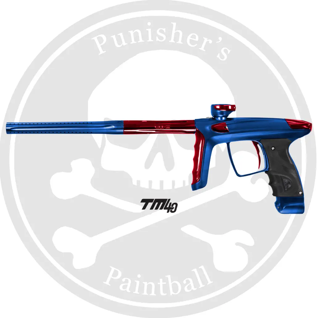 Dlx Luxe Tm40 Paintball Gun - Dust Blue/Polished Red 1