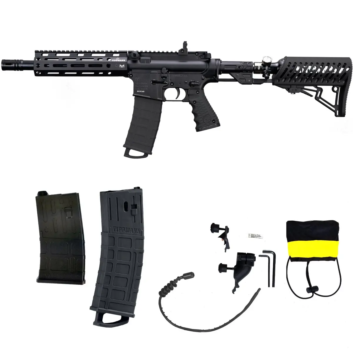 Tippmann Tmc Paintball Gun W/ Air-Thru Adjustable Stock - Black/Black 1