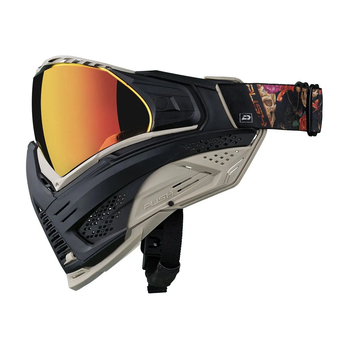 Push Unite Paintball Goggle - Tropical Skull W/ Red Lens 1