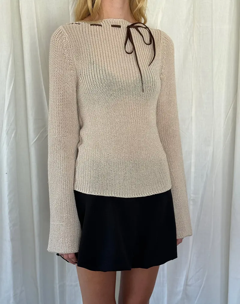 Valorie Knit Jumper In Oat 1