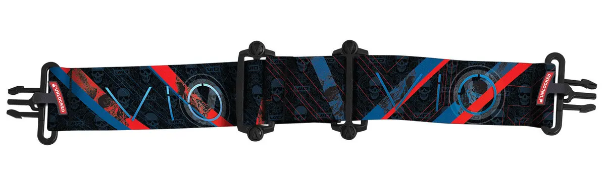 Virtue Vio Goggle Strap - Skull Punk Blue Red 1