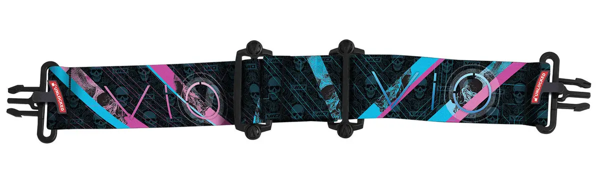 Virtue Vio Goggle Strap - Skull Punk Cyan Pink 1