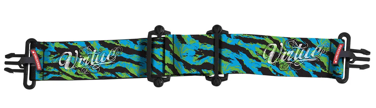 Virtue Vio Goggle Strap - Tiger Stripe Cyan Lime 1