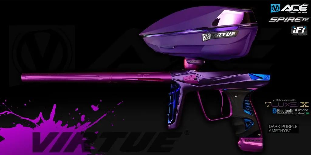 Virtue Ace Luxe X Paintball Marker + Spire Iv - Dark Amethyst Purple 1