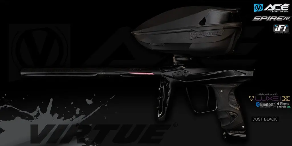 Virtue Ace Luxe X Paintball Marker + Spire Iv - Dust Black 1