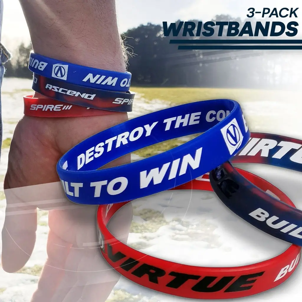 Virtue Paintball Wristband 3 Pack - Red/White/Blue 1
