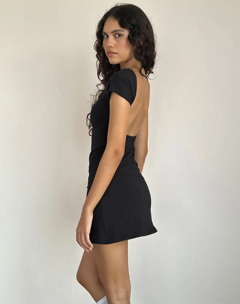 Wangi Backless Mini Dress In Lycra Black 1