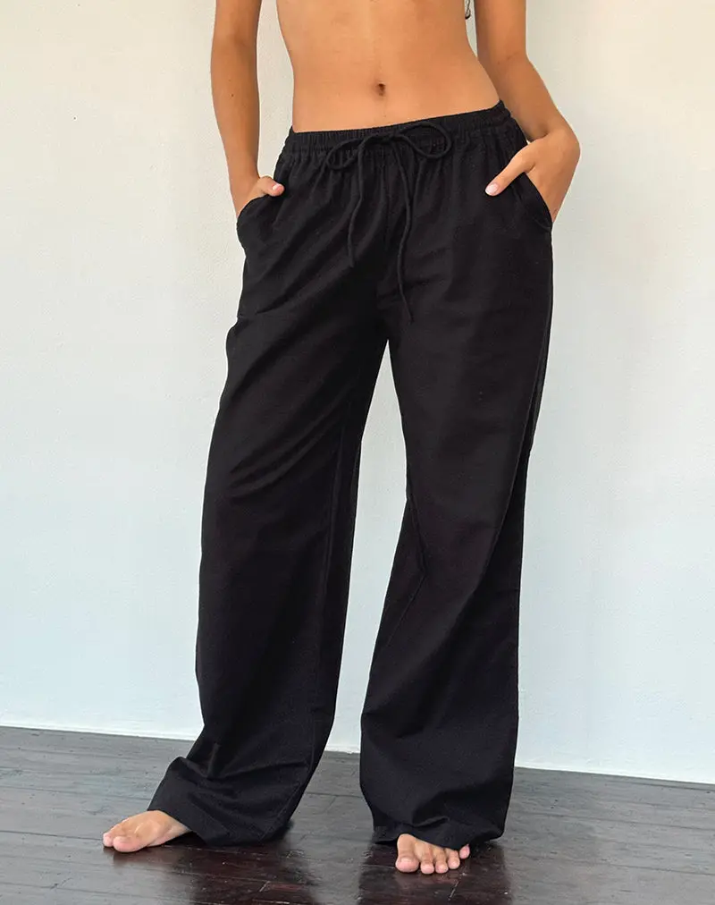 Wasic Wide Leg Trouser In Black 1