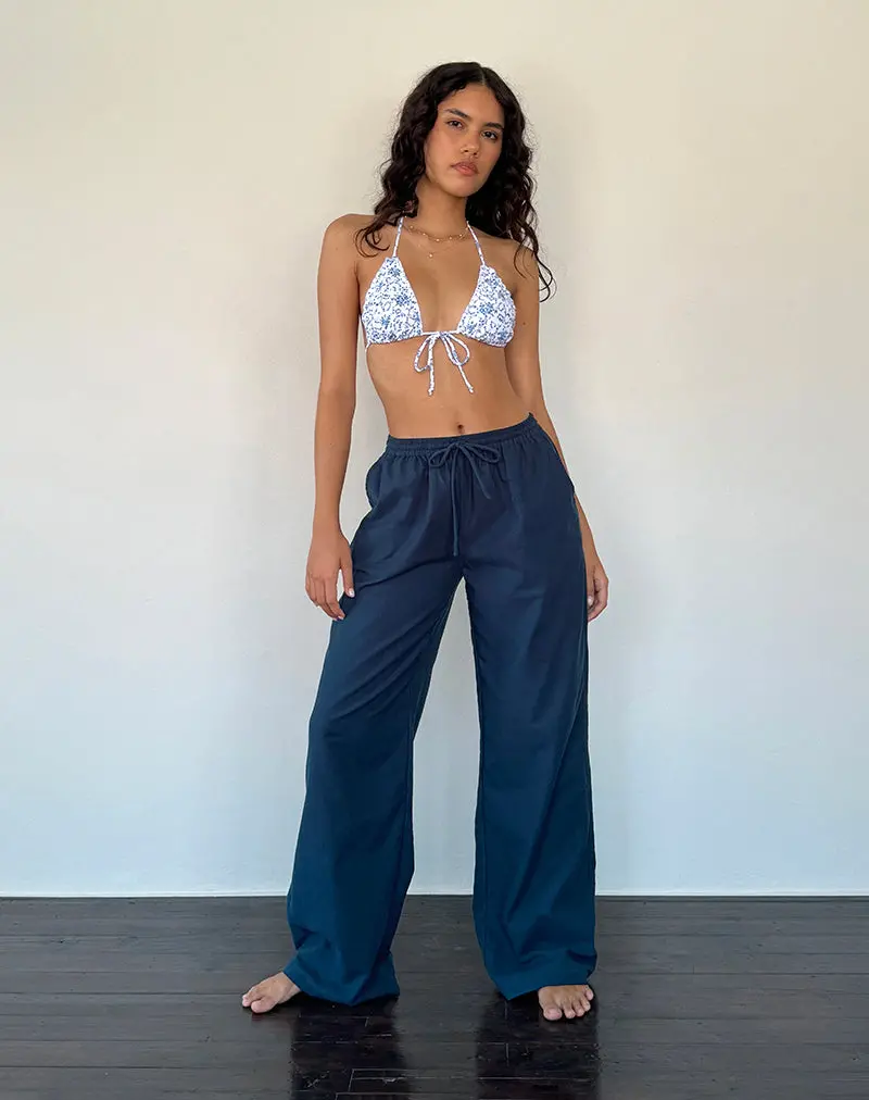 Wasic Wide Leg Trouser In Navy 1
