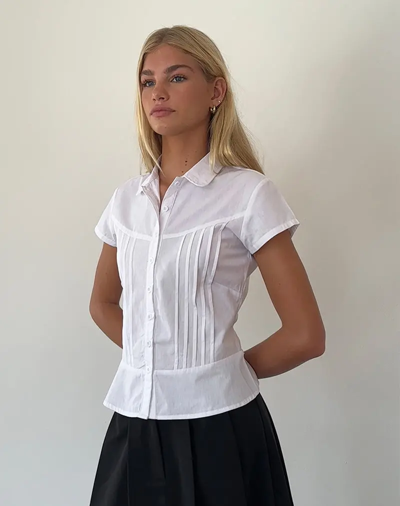 Wilmot Blouse In White Poplin 1