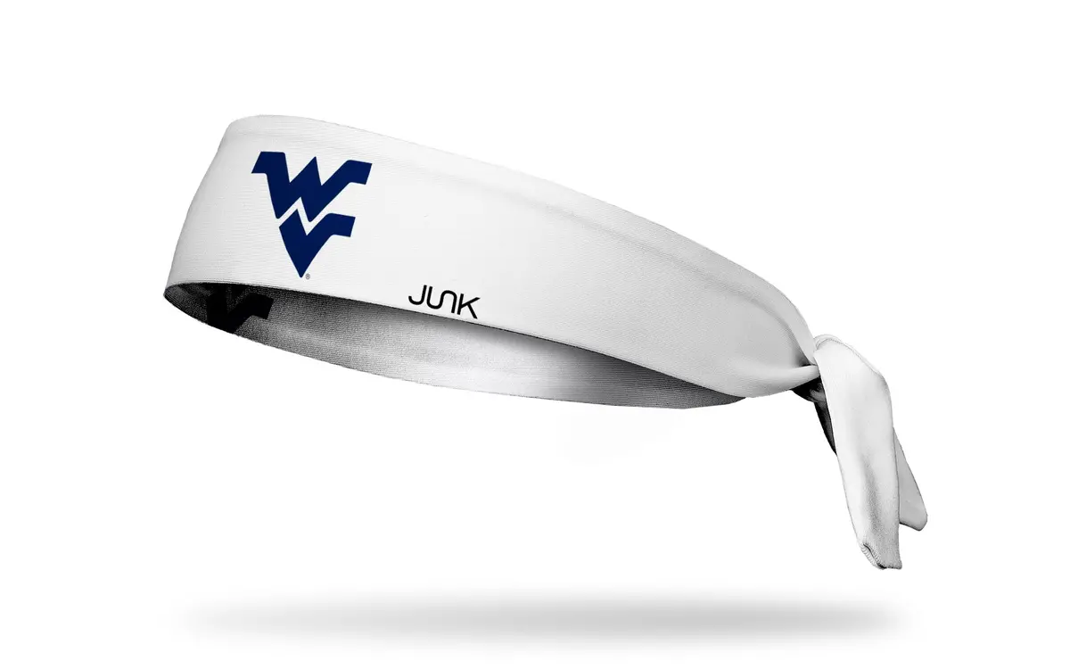 West Virginia University: Logo White Flex Tie Headband 1