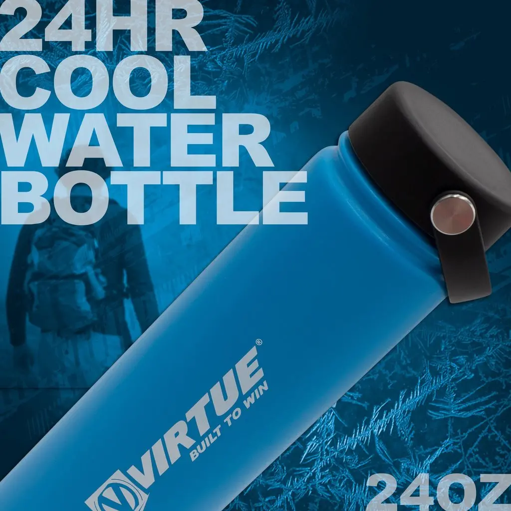 Virtue Stainless Steel 24 Hour Cool Water Bottle - 24 Ounce - Blue 1