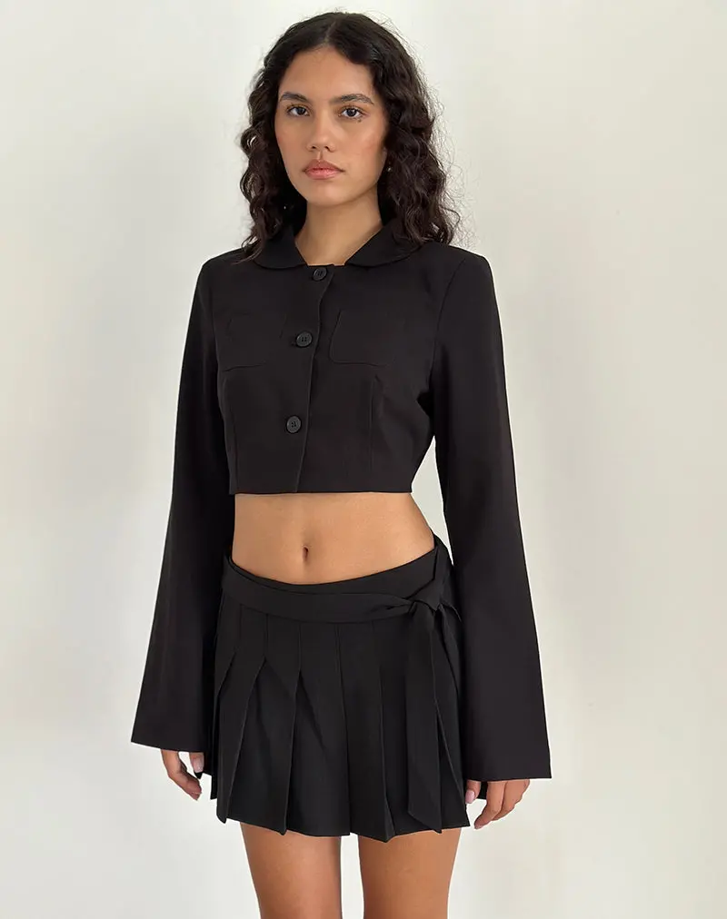 Zaviya Cropped Jacket In Black 1