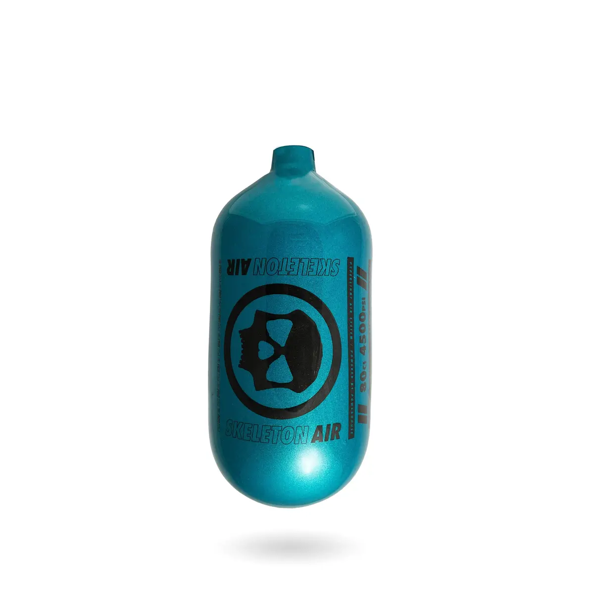 Infamous Skeleton Air "Hyperlight" Paintball Tank Bottle Only - Diamond Series - Aqua / Black - 80/4500 Psi 1