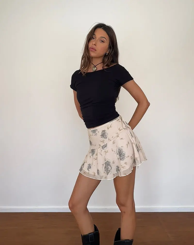 Athalia Mini Skirt In Wild Rose Blue 1