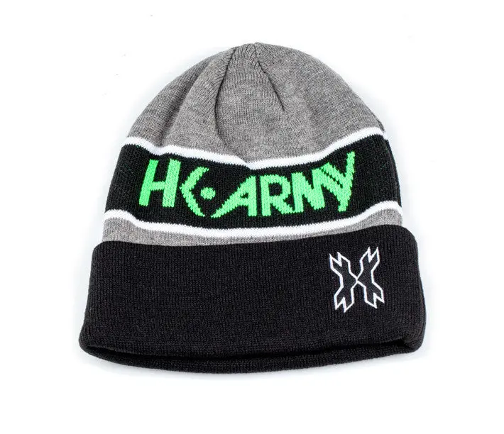 Hk Attack Beanie - Grey / Black / Neon Green 1