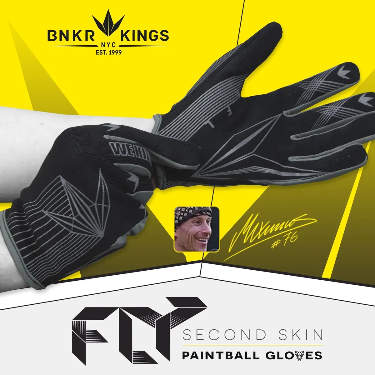 Bunker Kings Fly Paintball Gloves- Black- Lg/Xl 1