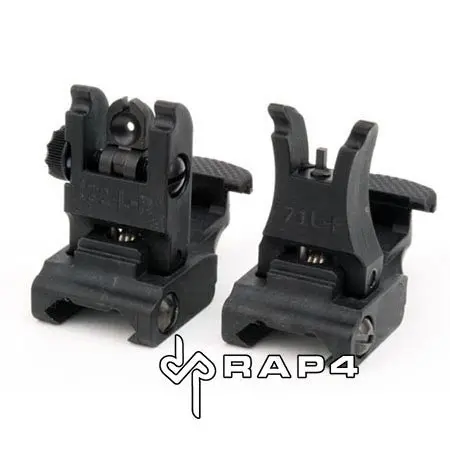 Black Tactical Flip Up Sights (Front And Rear Set) 1