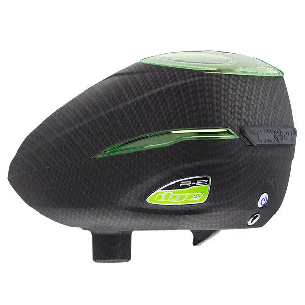 Dye Rotor R2 Paintball Loader - Carbon/Lime 1