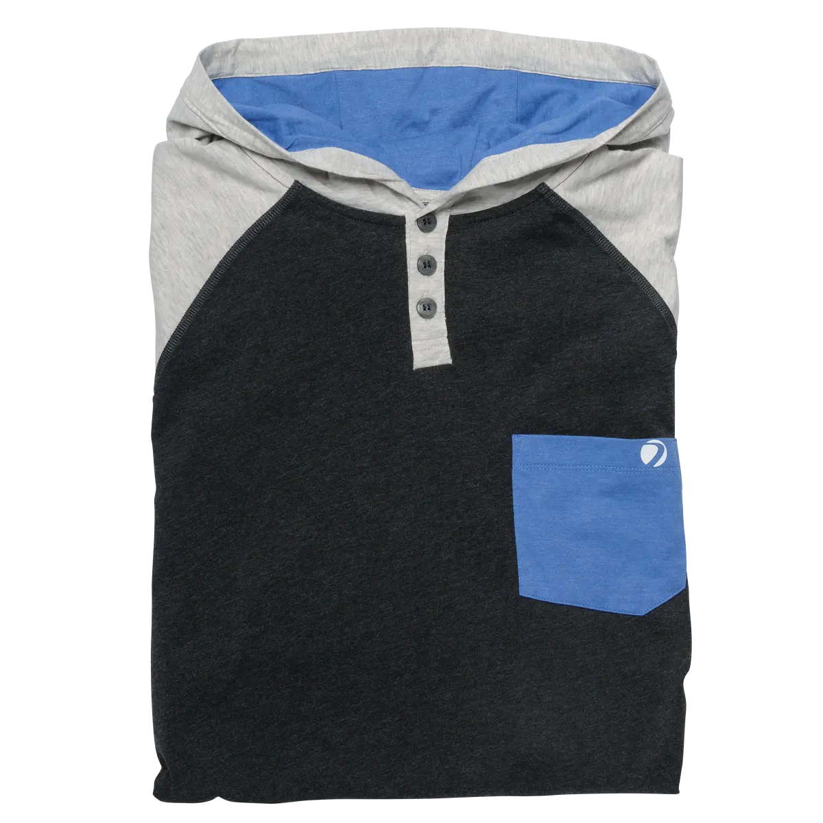 Dye Coba Hood Shirt - Heather Gray / Blue 1