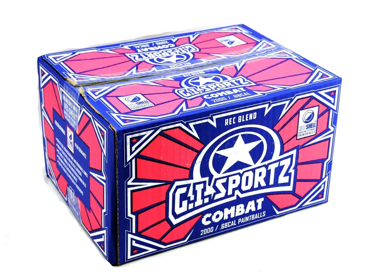 Gi Sportz Combat Paintballs - 2000 Paintballs - Dark Blue Shell/Orange Fill 1