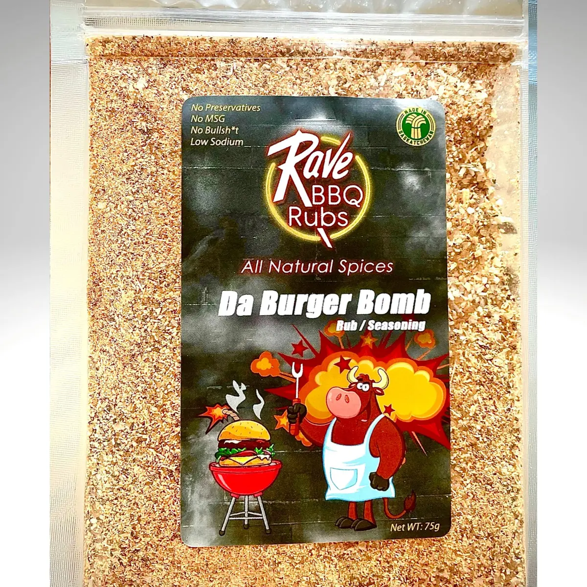 Rave Bbq | Da Burger Bomb Rub/Seasoning - 75G Bag 1