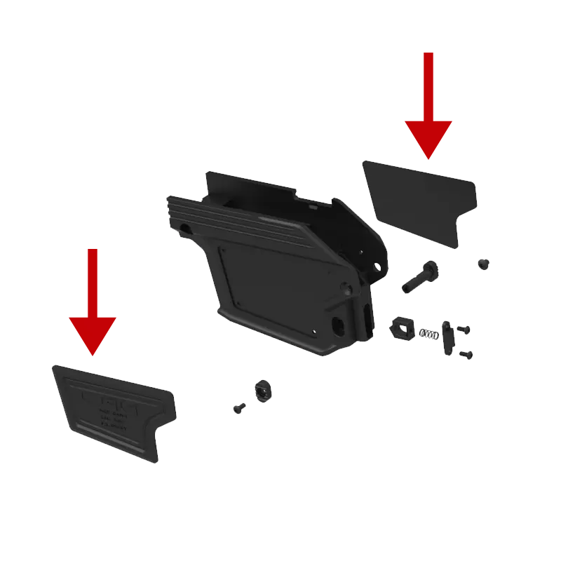 Dam Receiver Well Logo Plate - Dark Earth (Pair, Left & Right) 1