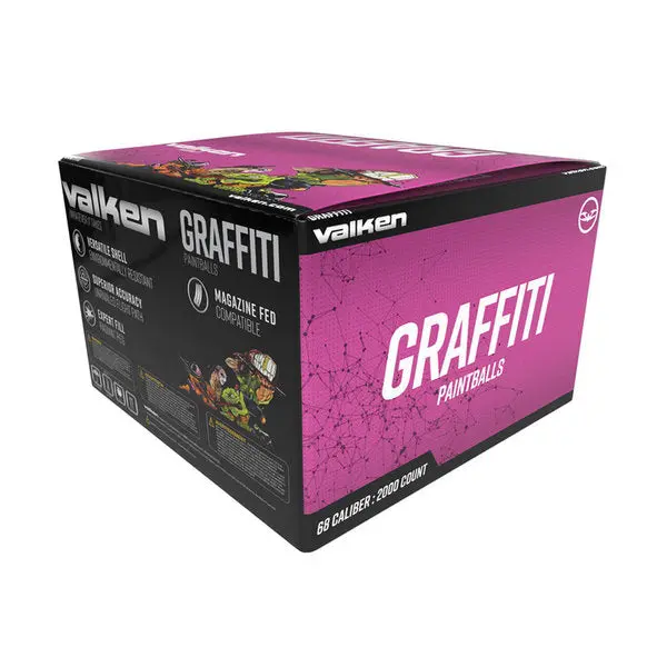 Valken Graffiti 0.68 Caliber Paintballs - Orange Fill - 2000 Count 1