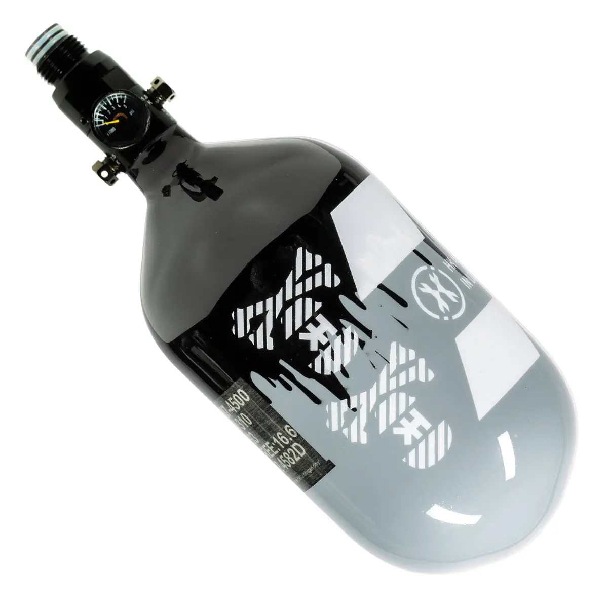 Hk Army "Extra Lite" Carbon Fiber Tank - Standard Reg. - Off Break Drip -68/4500 Psi - Grey/Black 1