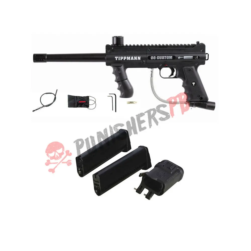 Tippmann 98 Custom Ps Dual Feed Mag Fed Hopper Fed Value Pack - Black 1