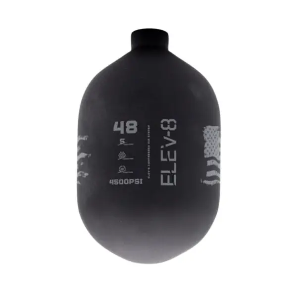 Elev-8 48Ci/4500Psi Air Tank Bottle Only - Matte Black/Pewter Flag 1
