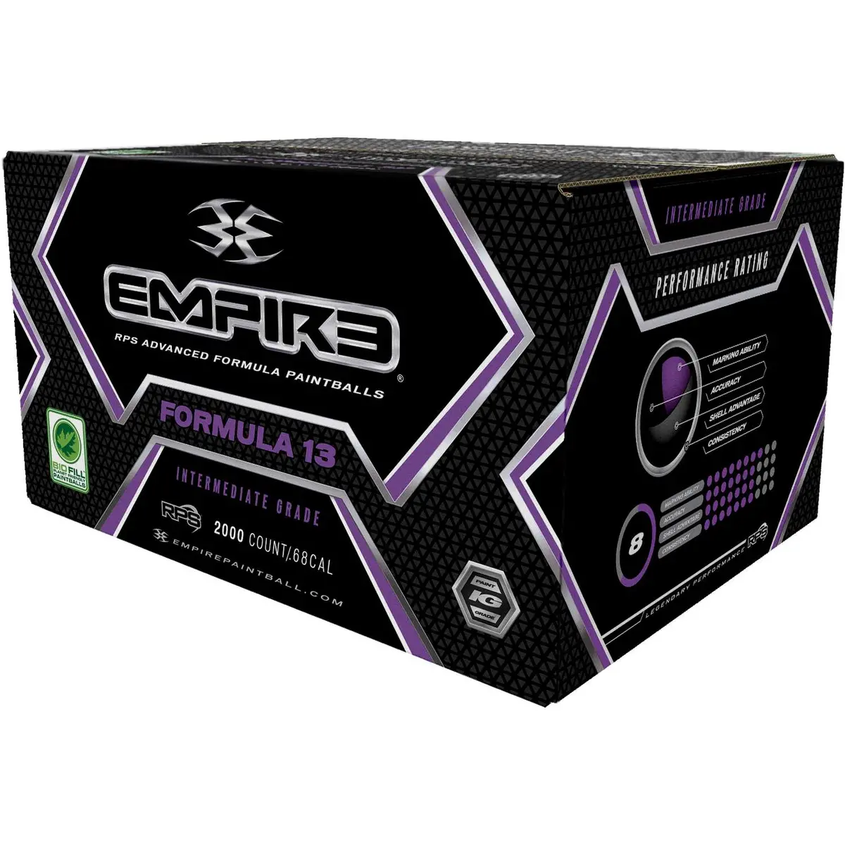 Empire Formula 13 Paintballs - 2000 Paintballs - Blue/Yellow Shell / Yellow Fill 1