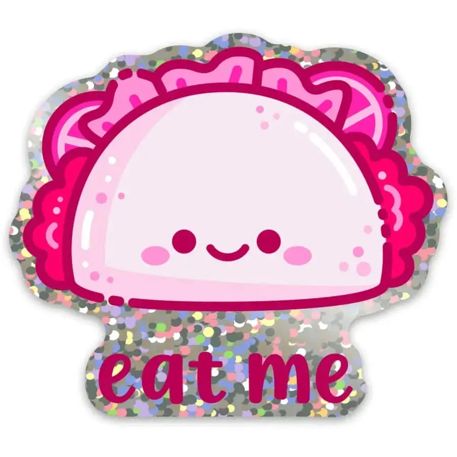 Eat Me Taco Glitter Sticker 1