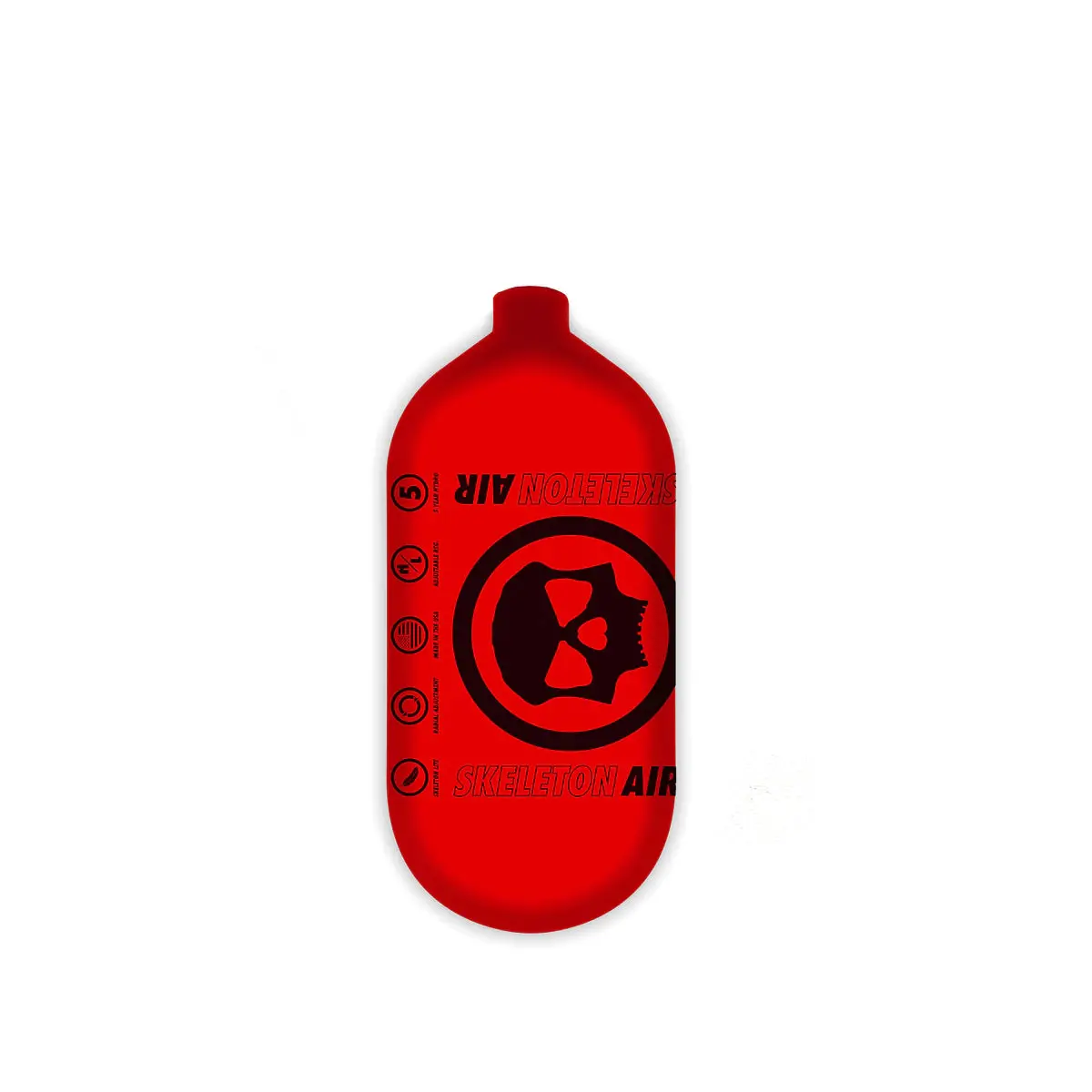 Infamous Skeleton Air "Hyperlight" Paintball Tank Bottle Only - Red / Black - 80/4500 Psi 1