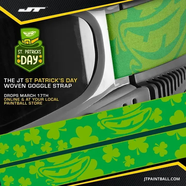 Jt Proflex Woven Goggle Strap - Le St. Patrick's Day Clovers 1