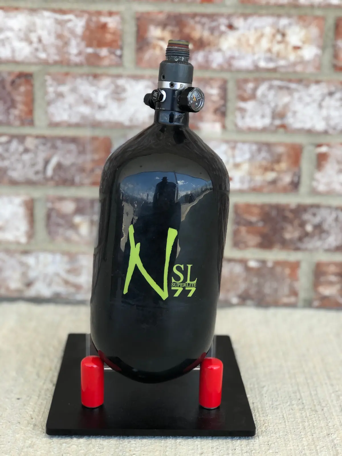 Used Ninja Sl 77/4500 Paintball Tank - Black With Lime 1
