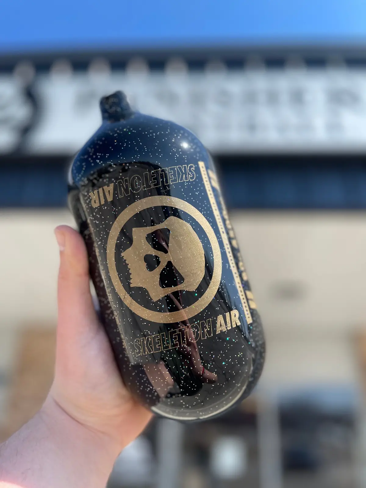 Infamous Skeleton Air "Hyperlight" Paintball Tank Bottle Only - Galaxy Series - Galaxy Gold - 80/4500 Psi 1