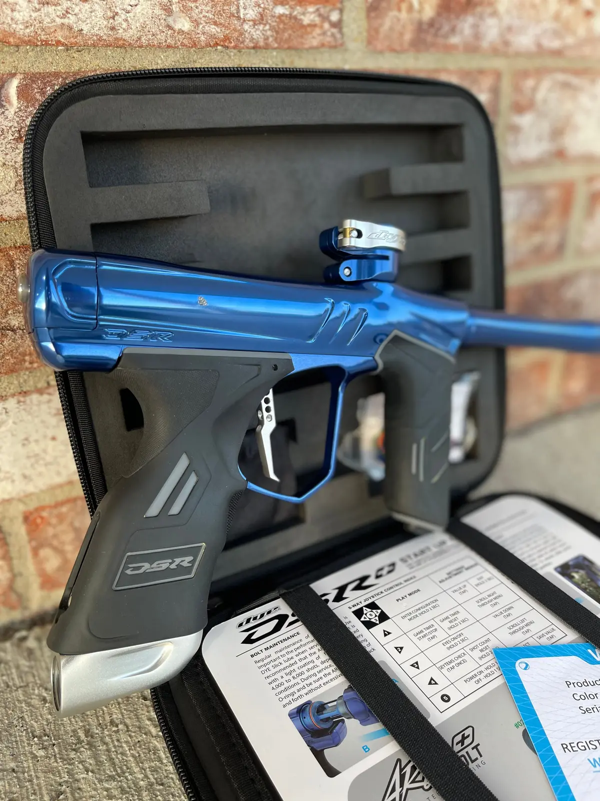 Used Dye Dsr+ Paintball Gun - Polished Blue / Dust Silver 1