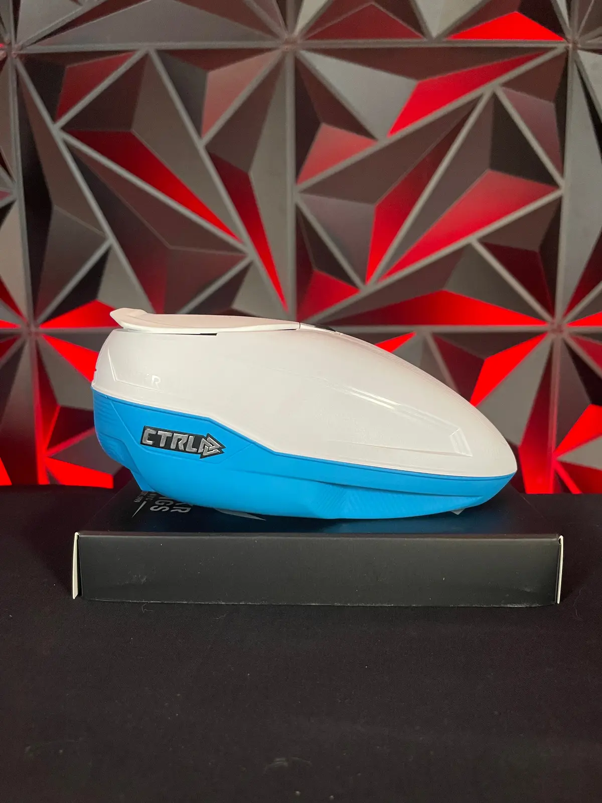 Used Bunker Kings Ctrl Paintball Loader - White/Blue W/ Spring Ramps 1