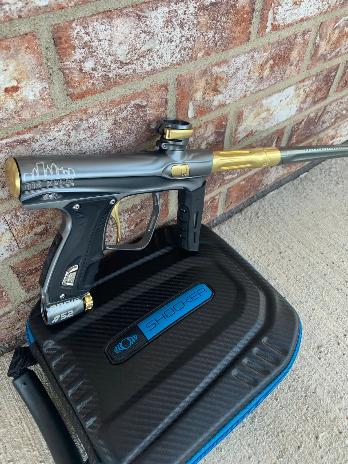 Used Shocker Xls Paintball Marker- Gray/Gold 1