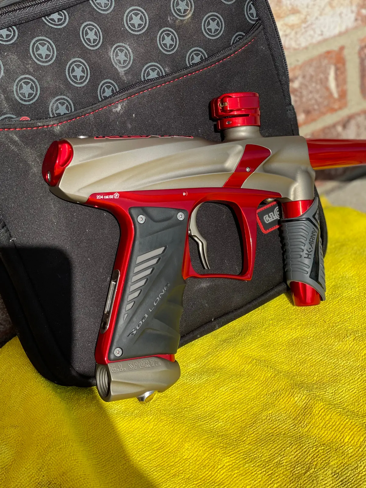 Used Gi Sportz Victus Paintball Gun - Dust Grey/Polished Red 1