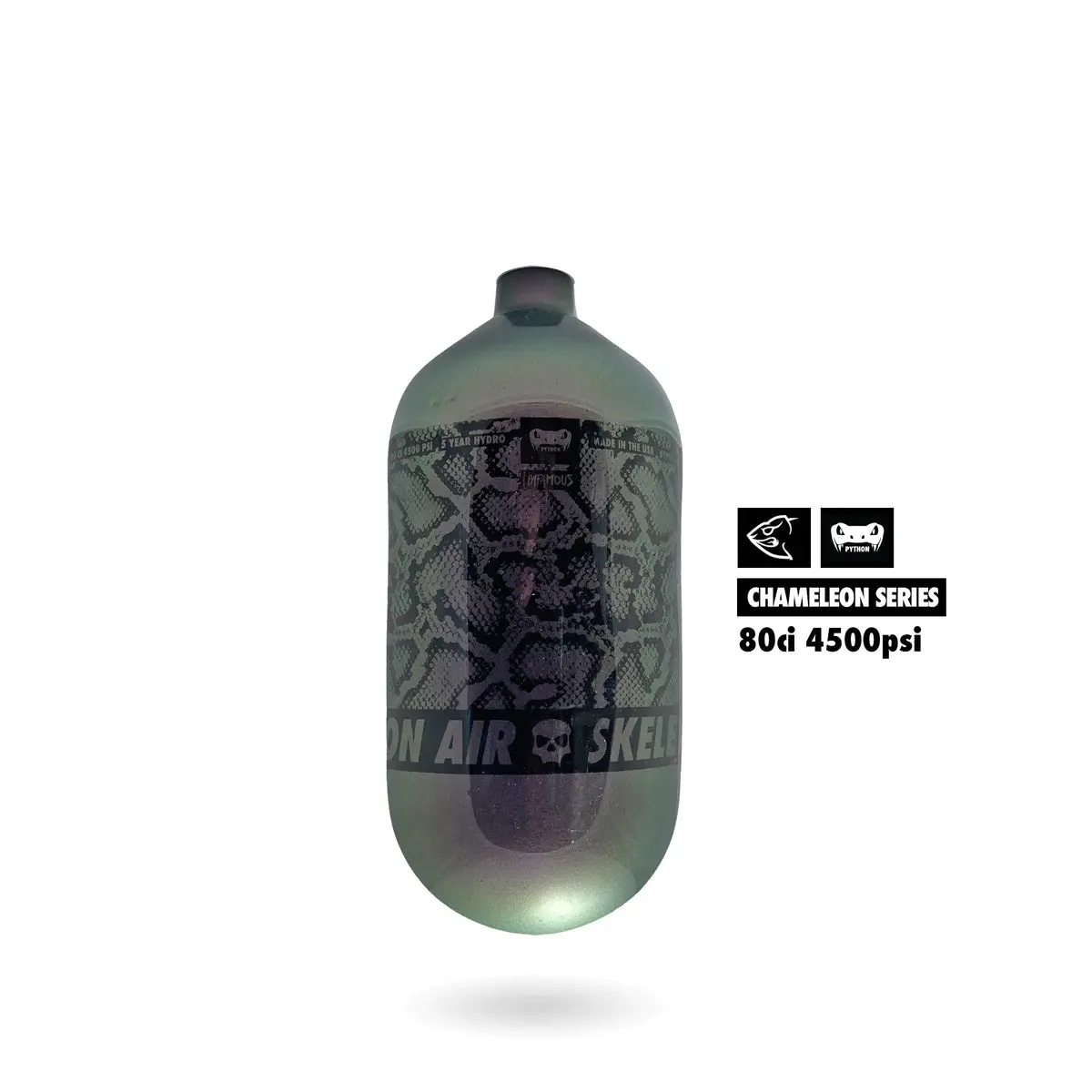 Infamous "Chameleon Series" Python Air Paintball Tank Bottle Only - Oil Slick - 80/4500 Psi 1