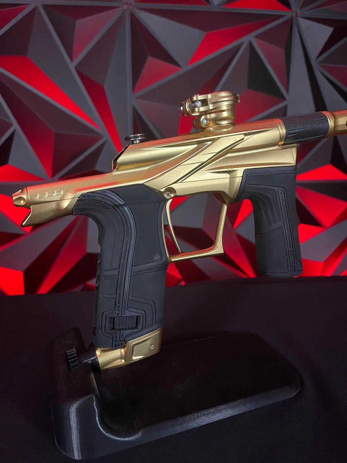 Used Planet Eclipse Lv2 Paintball Gun - Gold/Gold W/ Infamous Deuce Trigger 1
