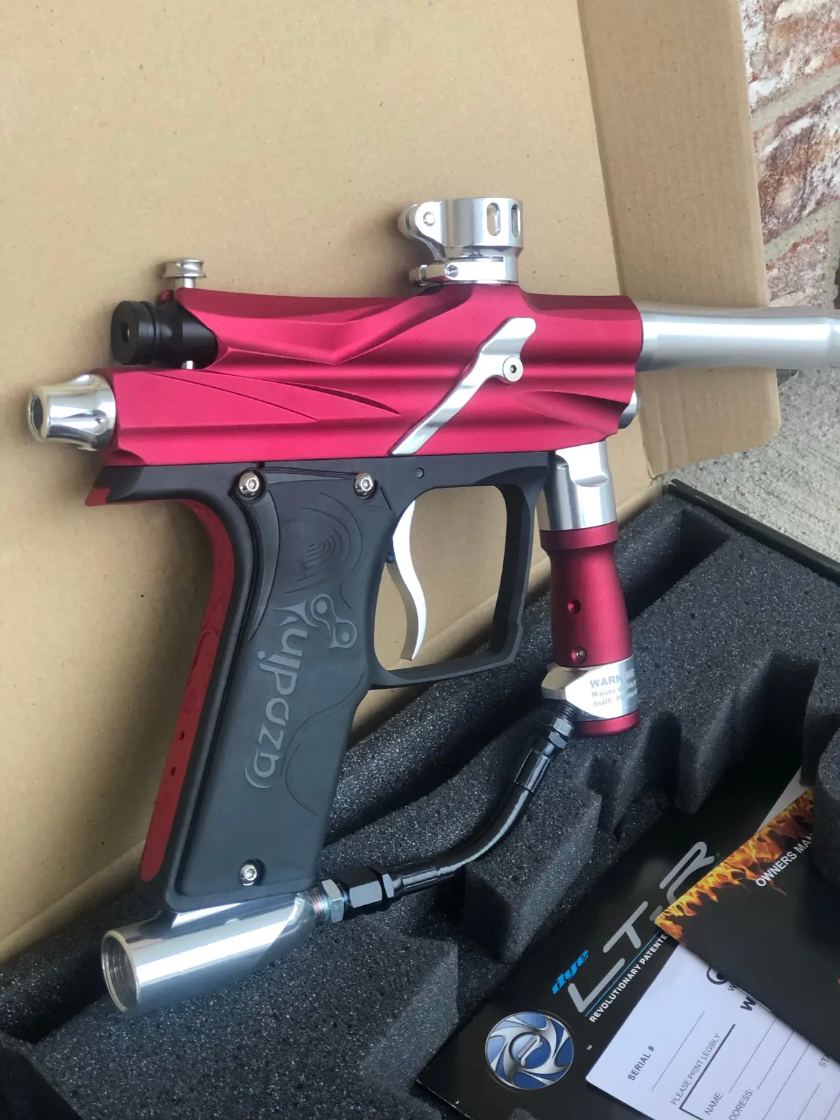 Used Azodin Blitz 3 Paintball Gun - Polished Red/Silver 1