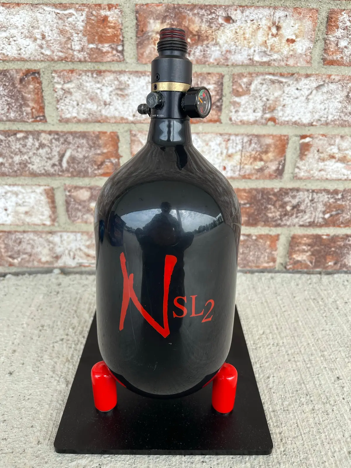 Used Ninja 68/4500 Paintball Tank - Black / Red 1