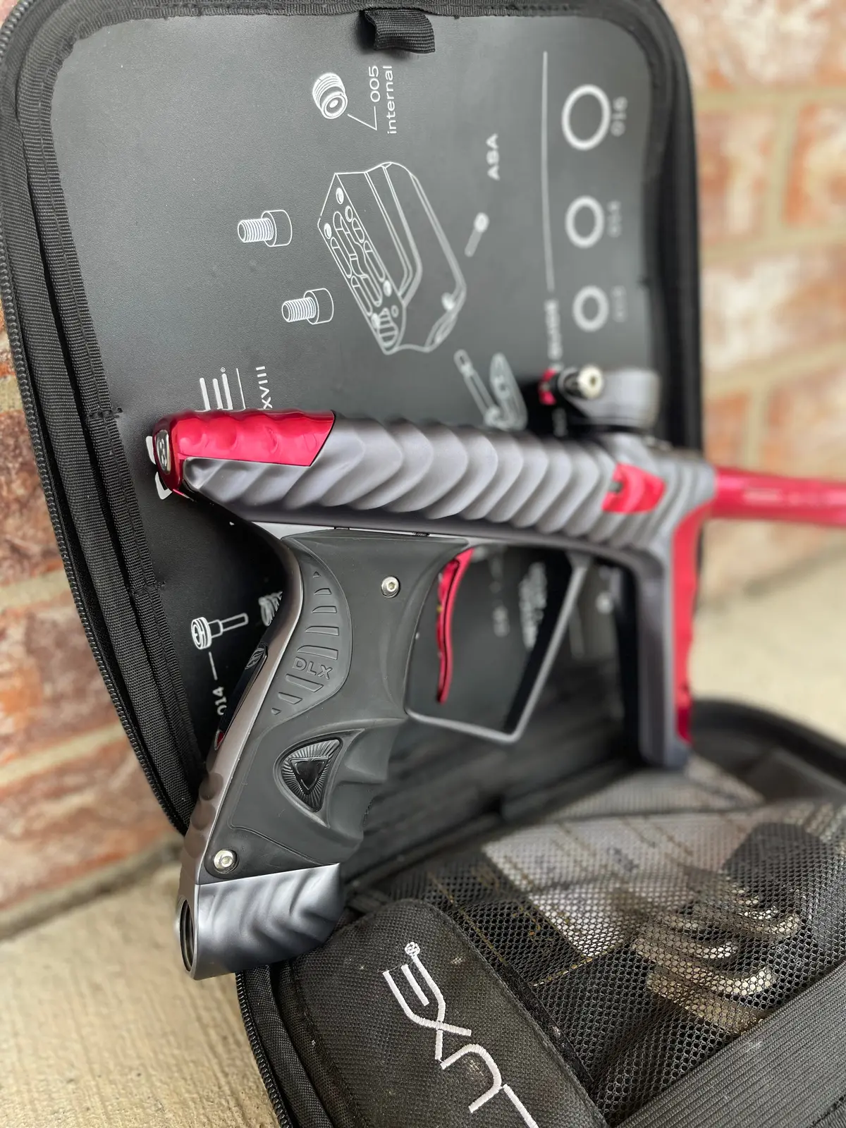 Used Dlx Hk Army Ripper Luxe X Paintball Gun - Dust Pewter / Gloss Red 1